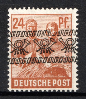 1948 24pf British and American Zones of Occupation, Germany (Mi. 44 I AF O II, CV $120)