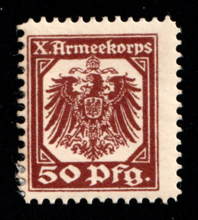 1915 50pf Hanover, X Army Corps, Germany