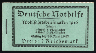 1926 Complete Booklet with stamps of Weimar Republic, Germany, Excellent Condition (Mi. MH 23.1, CV $1,450)