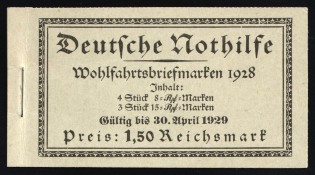 1928 Complete Booklet with stamps of Weimar Republic, Germany, Excellent Condition (Mi. MH 27.3, CV $1,040)