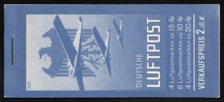 1931 Complete Booklet with stamps of Weimar Republic, Germany, Excellent Condition, Airmail (Mi. MH 20.2, CV $1,700)