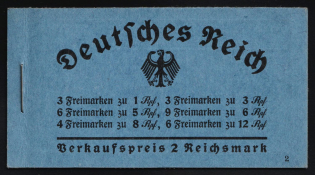 1934 Complete Booklet with stamps of Third Reich, Germany, Excellent Condition (Mi. MH 35, CV $1,040)