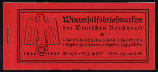 1936 Complete Booklet with stamps of Third Reich, Germany, Excellent Condition (Mi. MH 43, CV $180)