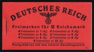 1941 Complete Booklet with stamps of Third Reich, Germany, Excellent Condition (Mi. MH 48.3, CV $200)