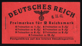 1941 Complete Booklet with stamps of Third Reich, Germany, Excellent Condition (Mi. MH 49.2, CV $290)