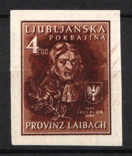 1944 4L Ljubljana, German Occupation, Germany (Mi. II B, Unissued Stamp, CV $70, MNH)