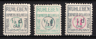 1915 Berlin, Ruhleben - Germany Local Post, Private City Mail, Express Delivery, DP Camp, Displaced Persons Camp (Mi. 2 - 4, Signed, CV $100)