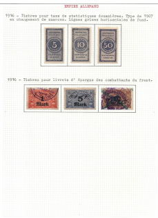 1916 German Empire Revenues Collection, Customs Statistics Tax Stamps, Stamps for Savings Books of Front Fighters