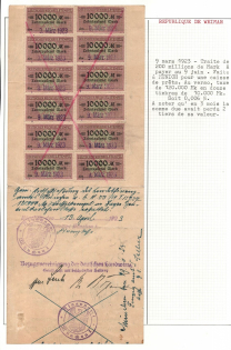 1923 (9 Mar) Weimar Republic Revenues Collection, Document