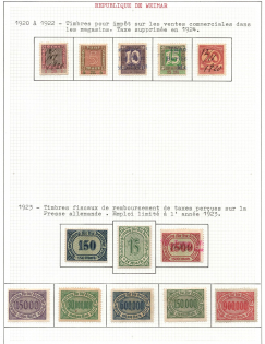 1920-23 Weimar Republic Revenues Collection