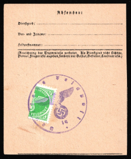 1945 Kurland (Courland), Military Mail Fieldpost Feldpost, Germany (Mi. 16, BISECT on piece, Canceled, Signed, CV $80)