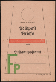 Third Reich, Germany, Pre-Binding Slip for Letters, Field Post Feldpost
