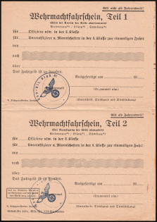 Third Reich, Germany, Blank of Wehrmacht Ticket ('Bau - Btl. Headquarters 91' Handstamp)