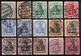 1905-13 German Empire, Germany (Mi. 83 I - 85 I a, b, 86 I c, 87 I a, b, d, 91 I x, y - 93 I, Full Set, Canceled, CV $500)