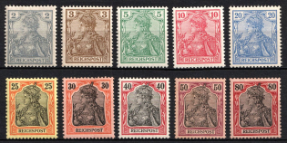 1900 German Empire, Germany (Mi. 53 - 62, Full Set, Signed, CV $1,000)