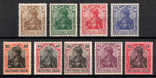 1905-13 German Empire, Germany (Mi. 84 I - 87 I, 89 I - 93 I, CV $2,120, MNH)
