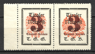 1921 Tyrol Austria Local Post (Error Letter, Different Size of Eagle, MNH)