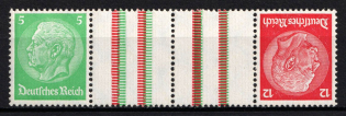 1933 Third Reich, Germany, Tete-beche, Se-tenant, Zusammendrucke (Mi. KZ 17, CV $80, MNH)