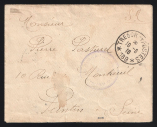 1916 WWI France Russian Forces 2nd Special Infantry Regiment Military Field Post FPO 189 cover to Pantin