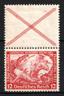 1933 Third Reich, Germany, Wagner, Se-tenant, Zusammendrucke (Mi. S 114, CV $130)
