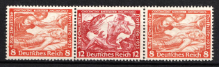 1933 Third Reich, Germany, Wagner, Se-tenant, Zusammendrucke (Mi. W 58, CV $70)