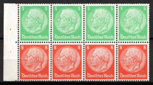 1934 Third Reich, Germany, Se-tenant, Zusammendrucke, Block (Mi. H-Bl. 82 B, CV $70)