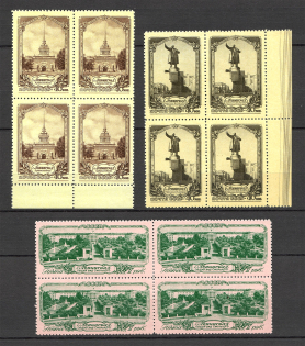 1953 Views of Leningrad Blocks of Four (MNH)