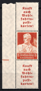 1934 Third Reich, Germany, Se-tenant, Zusammendrucke (Mi. S 226, Margin, CV $80)