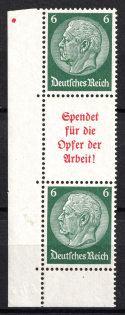 1934 Third Reich, Germany, Se-tenant, Zusammendrucke (Mi. S 126, CV $200, MNH)