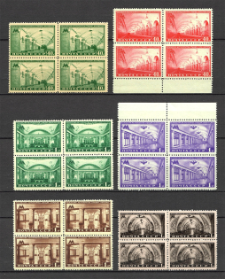 1950 USSR Moscow Subway Stations Blocks of Four (MNH)