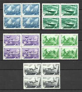 1949 Sport in the USSR Blocks of Four (MNH)