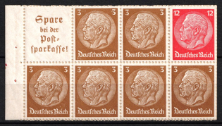 1939 Third Reich, Germany, Se-tenant, Zusammendrucke, Block (Mi. H-Bl. 94 B 1, Margin, CV $30, MNH)