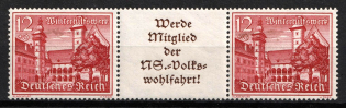 1939 Third Reich, Germany, Se-tenant, Zusammendrucke (Mi. W 143, CV $30)