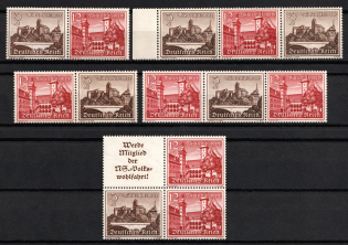 1939 Third Reich, Germany, Se-tenants, Zusammendrucke, Block of Four (Mi. W 144 - W 147, CV $60, MNH)