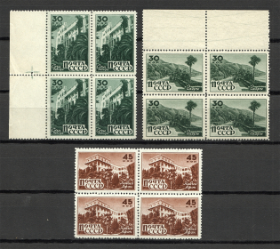 1946 Sanatoriums of the USSR Blocks of Four (MNH)