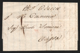 1847 Russia KERCH ENIKOL pmk pre-stamp folded entire cover to Odessa