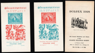 1958 Poland, 19th Annual Exhibition and Bourse of the Polonus Philatelic Society, Commemorative Vignettes (MNH)