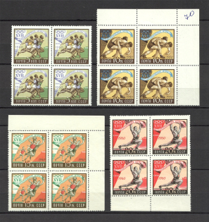 1960 17th Olimpic Games Blocks of Four (3 Scans, Full Set, MNH)