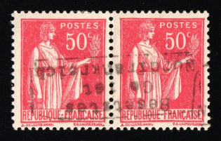 1940 50c Dunkirk, German Occupation of France, Germany, Pair (Mi. 2 I, INVERTED Overprint, Signed, CV $390)