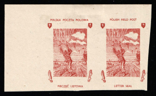 Poland, Military Mail, Field Post Feldpost, Pair (Proof, Corner Margins, MNH)