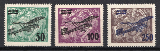 1922 Czechoslovakia, Airmail (Mi. 199 - 201, Full Set, CV $40, MNH)