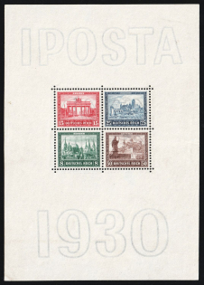 1930 Weimar Republic, Germany, Souvenir Sheet 'IPOSTA' (Mi. Bl. 1, CV $2,080, MNH)