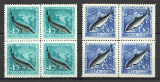 1959 Endangerened Fishes Blocks of Four (Full Set, MNH)