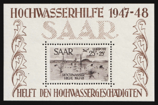 1948 Saar, Germany, Airmail, Souvenir Sheet (Mi. Bl. 2, CV $330)
