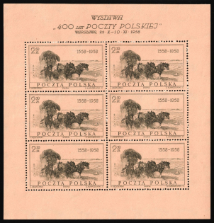 1958 Poland, Souvenir Sheet (Fi. 927 II, CV $30)