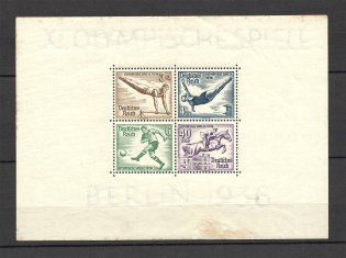 1936 Germany Third Reich Block Sheet №5 (CV $40)
