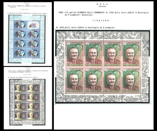 1986 Cosmonautics Day, Soviet Union, USSR, Russia, Miniature Sheets (Zag. 5643 - 5645, Full Set, CV $220, MNH)