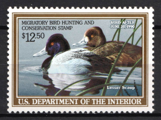 1989 12.50d Hunting Permit Stamp, United States, USA (Scott RW 56, Full Set, MNH)