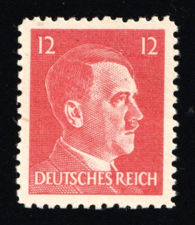 1944 12pf American Propaganda Forgery of Hitler Issue, Anti-German Propaganda (Mi. 16, CV $50, MNH)