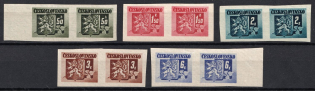 1945 Czechoslovakia, Pairs (Mi. 415, 417 - 418, 420, 422, MNH)